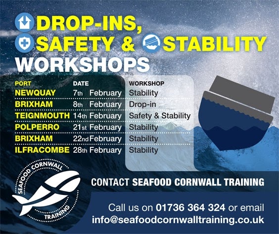SCTNewlyn's tweet photo. Check out our drop-in workshops on #stability and safety in Feb.
#Newquay 7 Feb
#Brixham 8 & 22 Feb
#Teignmouth 14 Feb
#Polperro 21 Feb
#Ilfracombe 28 Feb
https://t.co/lVbj4MgdIt
#brixham #vesselstability #cornwallfishingsafety #fishingsafety https://t.co/VEMFQ1dX1q