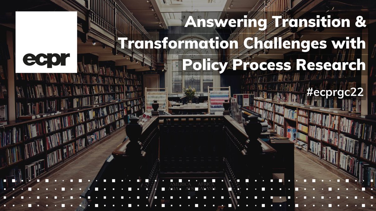 ECPR's tweet image. Call for #ecprgc22 Panels &amp;amp; Papers⤵️

📝 'Answering Transition &amp;amp; Transformation Challenges with #PolicyProcess Research'

• How research can address #ClimateChange demands &amp;amp; shortcomings post #COVID19

🙋 @JohannaHornung | Vilém Novotný 
⏳ 16 Feb
🔗 bit.ly/3fItjnS