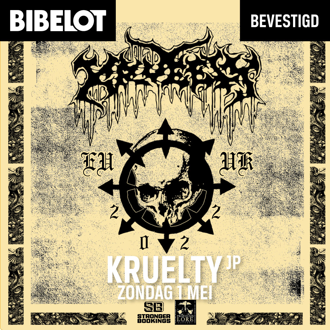 𝗕𝗘𝗩𝗘𝗦𝗧𝗜𝗚𝗗: Kruelty (JP) + Purgatory (US) + xVicious (BE) op zondag 1 mei | Northcote Presents: Smerige muziek uit Tokio, een mix van hardcore en death doom + support.

bibelot.net/agenda/kruelty…