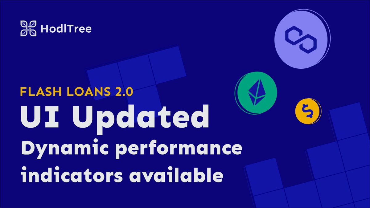 Meet our updated #FlashLoans 2.0 UI! Now you can keep track of the volume, liquidity, fees, and APY, as well as monitor changes over time. Having more data to explore, the @0xPolygon version of the module is more interactive. Join the #HodlTree dApp and try it yourself!