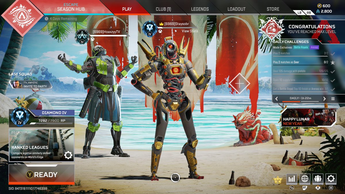 Staysobr's tweet photo. After 11 seasons I finally hit diamond! I can finally have a fancy dive trail and feel accomplished playing apex! #ApexLegends https://t.co/tlqOot2eTL