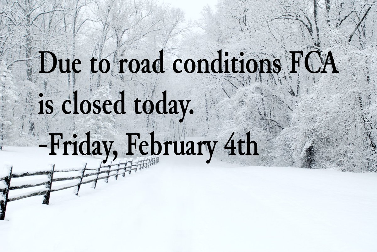 MeetFCA's tweet photo. Due to road conditions, all K-12 classes, early childhood and after school programs will be closed today. #NBStorm https://t.co/INERV1IPja