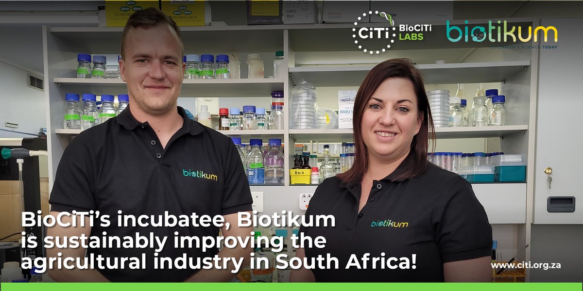 UVUAfrica's tweet photo. BioCiTi’s incubatee, @Biotikum_Pty is sustainably improving the agricultural industry in South Africa!

Read more by following this link - https://t.co/NUUs5uI2sZ.

#BioTechSA #BioCiTi #SustainableDevelopment #Agriculture https://t.co/0fdFzLBl0C