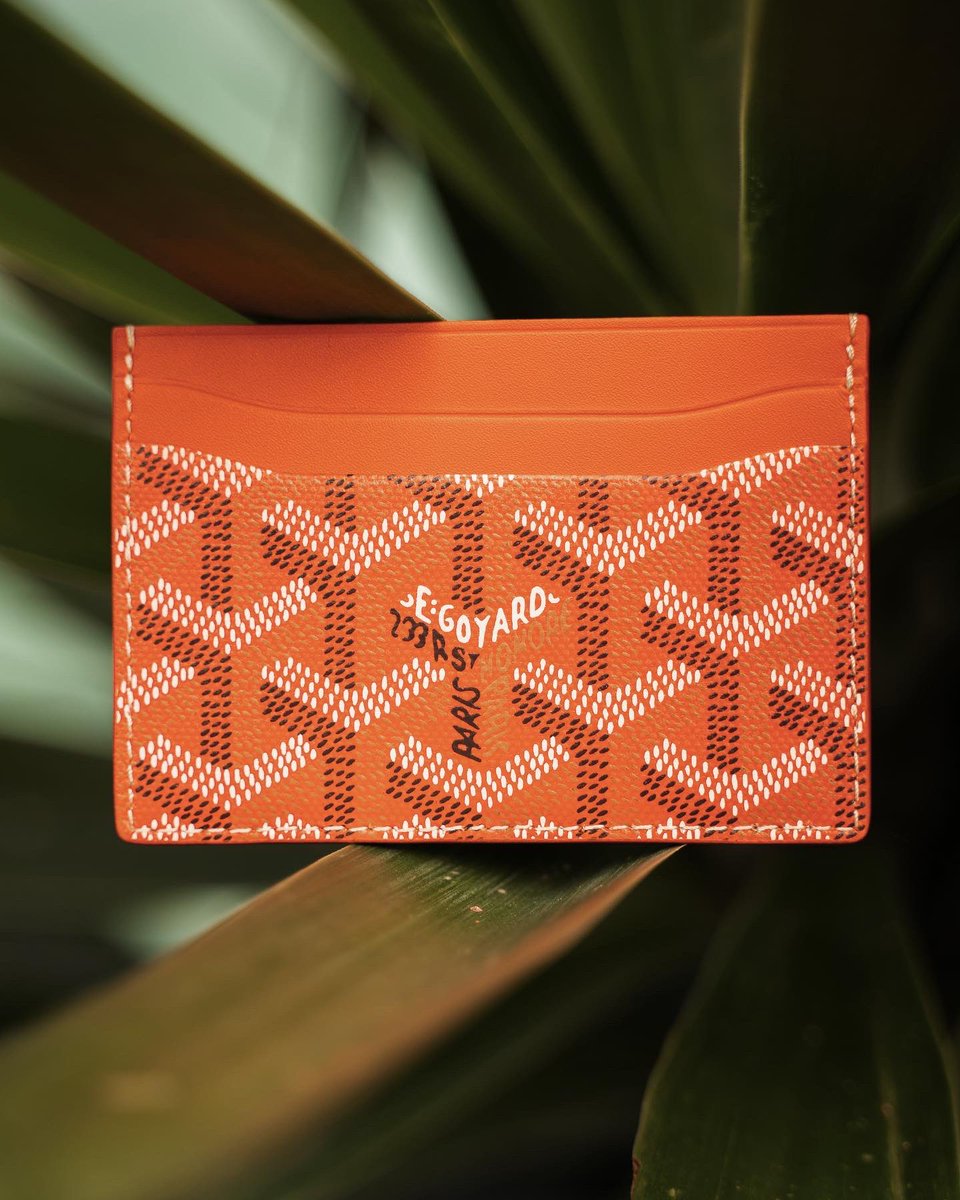 goyard card holder orange
