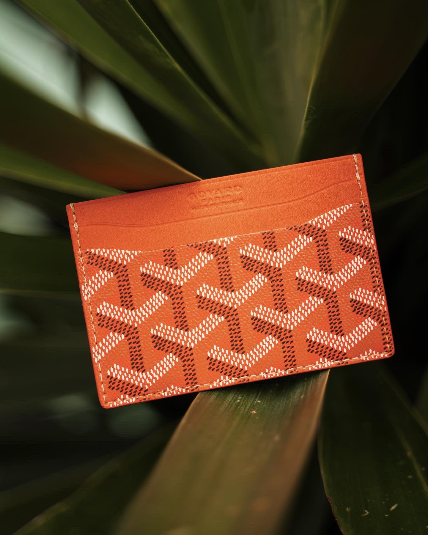 Goyard orange card holder sales