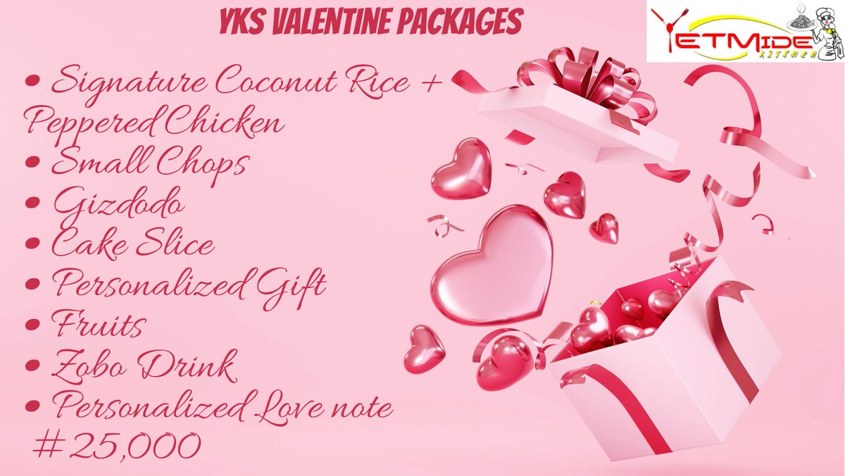 YetmideKitchen's tweet photo. Hello my people 👋 We have Valentine packages available for you and yours ❤️ The way to your lover’s heart is truly through their stomach 😁 Book your slot before we are sold out 🙏🏾
@YetmideKitchen https://t.co/Wao9Ljecns
