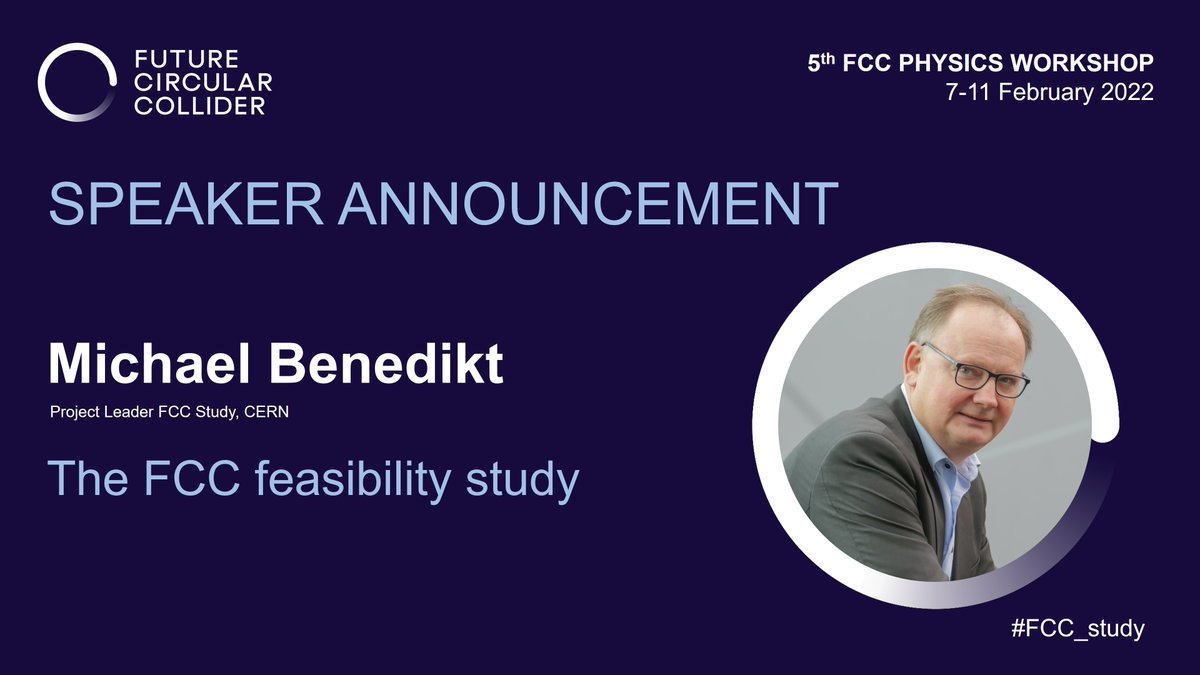 livuniphysics's tweet photo. Speaker announcement - 5th FCC Physics Workshop | Michael Benedikt @FCC_study Project Leader @CERN will be presenting 'The FCC Feasibility Study'

Find the full programme here:
https://t.co/b7SCXLHtkH

#FCC_study #FutureCircularCollider #acceleratingscience https://t.co/nKhXIqwfEx