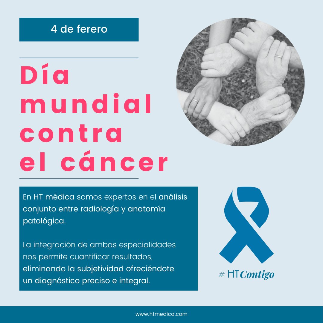 HTmedica's tweet photo. Con motivo del #DíaMundialContraElCáncer,
en HT médica especialistas en diagnóstico integral, resaltamos la importancia de la sinergia entre radiología y anatomía patológica digitalizada para ofrecer un diagnóstico no invasivo y preciso. #TUDIAGNÓSTICODEPRECISIÓN
#HTcontigo https://t.co/Rfdau6patB