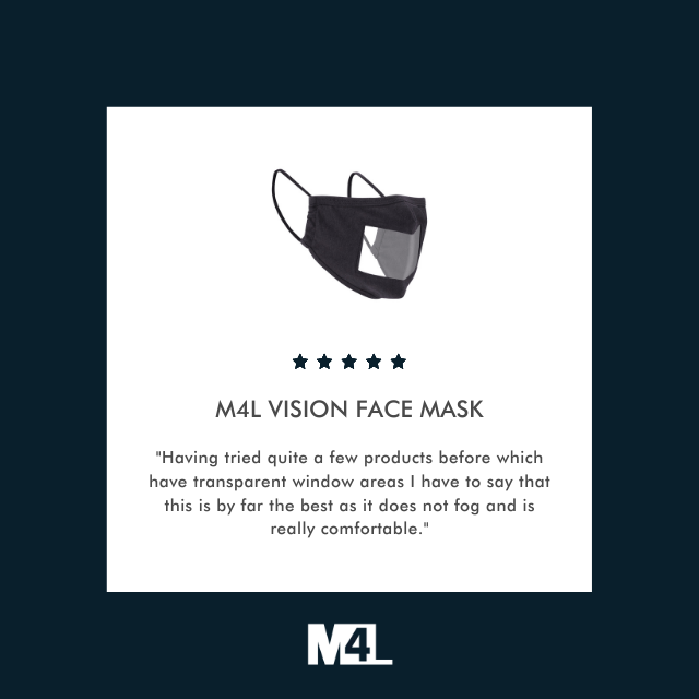 If you are in a customer-facing role, a Vision Face Mask is a necessity.

Make your conversations easier and provide service with a smile.