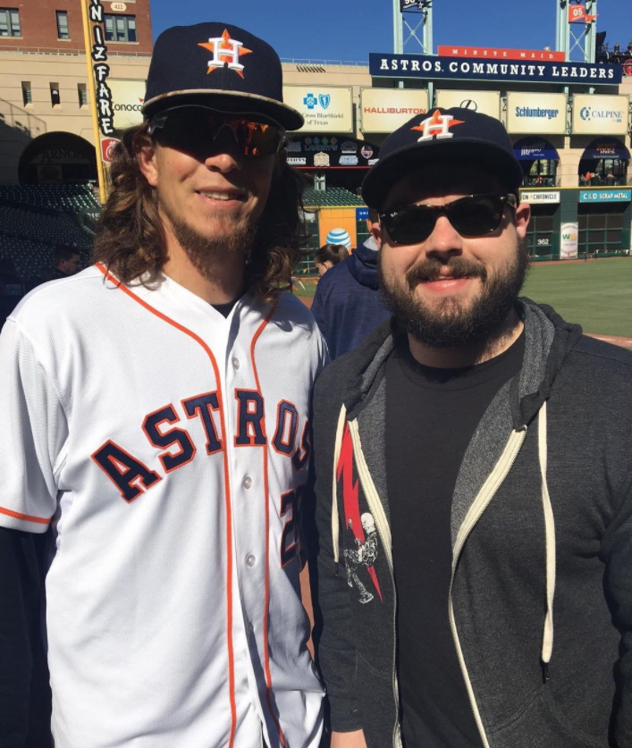#FlashbackFriday with one of my top ten #Astros ever. Colby Rasmus was fun AF. 

This was for a Newsfix interview. I remember him saying 'Oh, y'all are the tattooed news. Rad.'