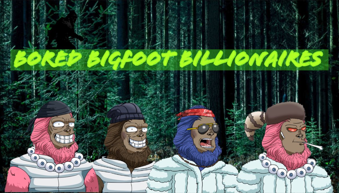 Good morning! The hyper-dimensional 
Bored Bigfoot Billionaires have resurfaced on Earth and are in search of Ms. Bigfoot Baddies! The search continues. 

It’s Friday, Have a great day today!

#BBB #BoredBigfoots #NFT #nfts #NFTCommmunity