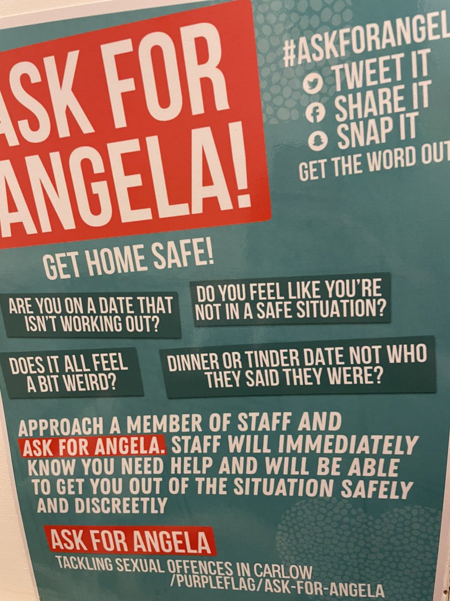Doing what we can in <a href="/TullysBarCarlow/">TullysBarCarlow</a> to help create as safe an environment as possible. #AskForAngela