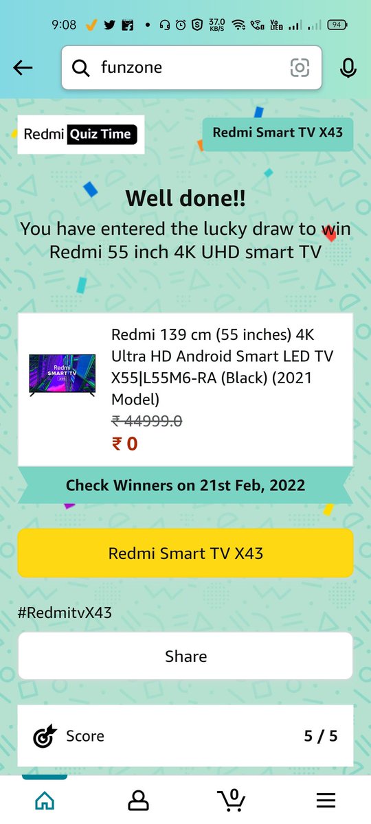 jabir369mohd's tweet photo. 5/5π€@amazonIN, @xiaomiIndia @RedmiIndia with ##RedmitvX43 https://t.co/YOvI9VjEN1