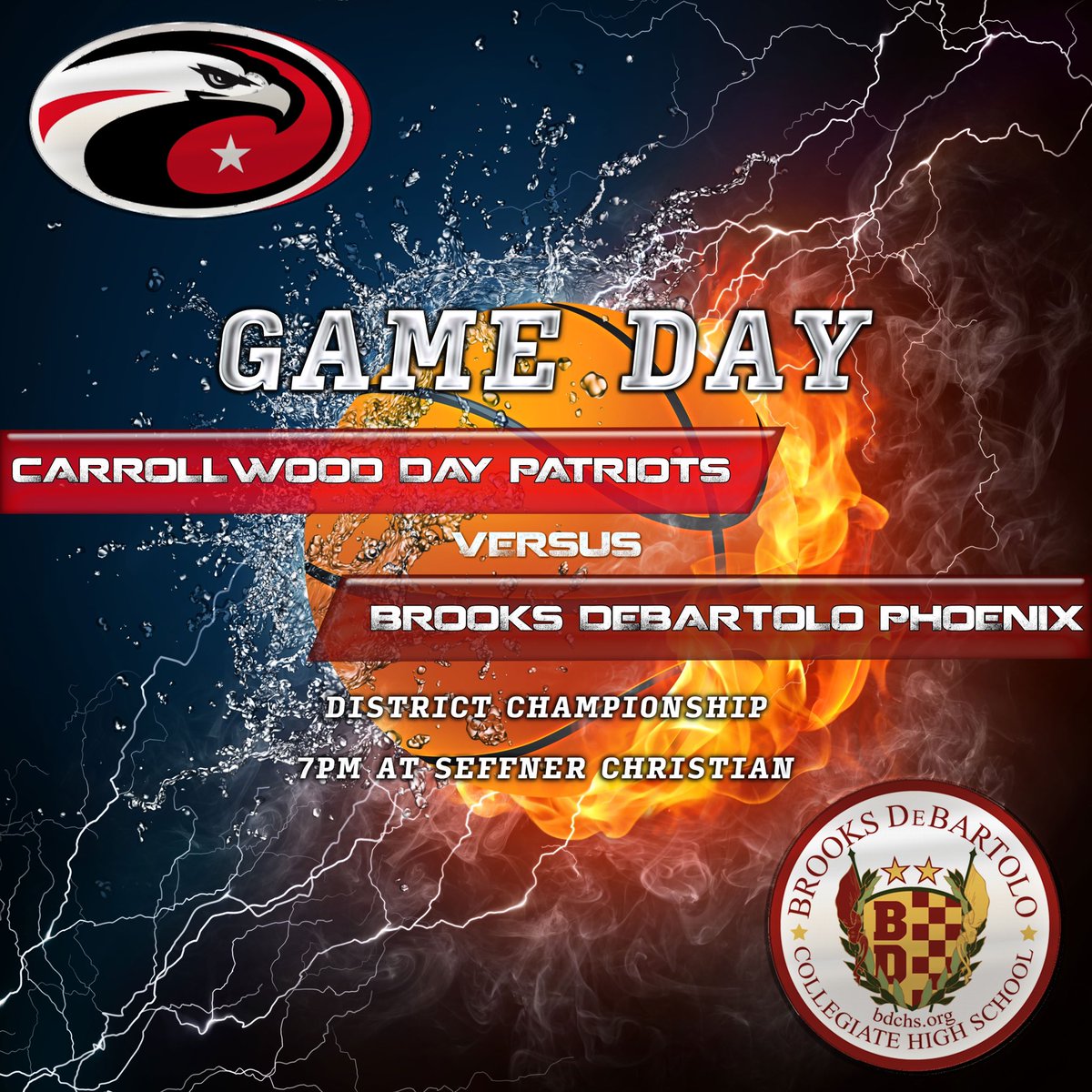 It’s happening TONIGHT!! Come out and support your lady patriots as they take on the lady phoenix of Brooks Debartolo! Game tips off at 7pm!