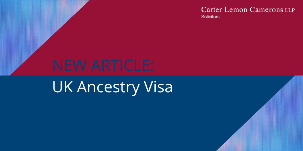 New #article 📣

Commonwealth citizens with a grandparent who was born in the UK, may be able to live and work in the UK on the basis of #UKAncestry.

Read more at bit.ly/3L7WkYJ