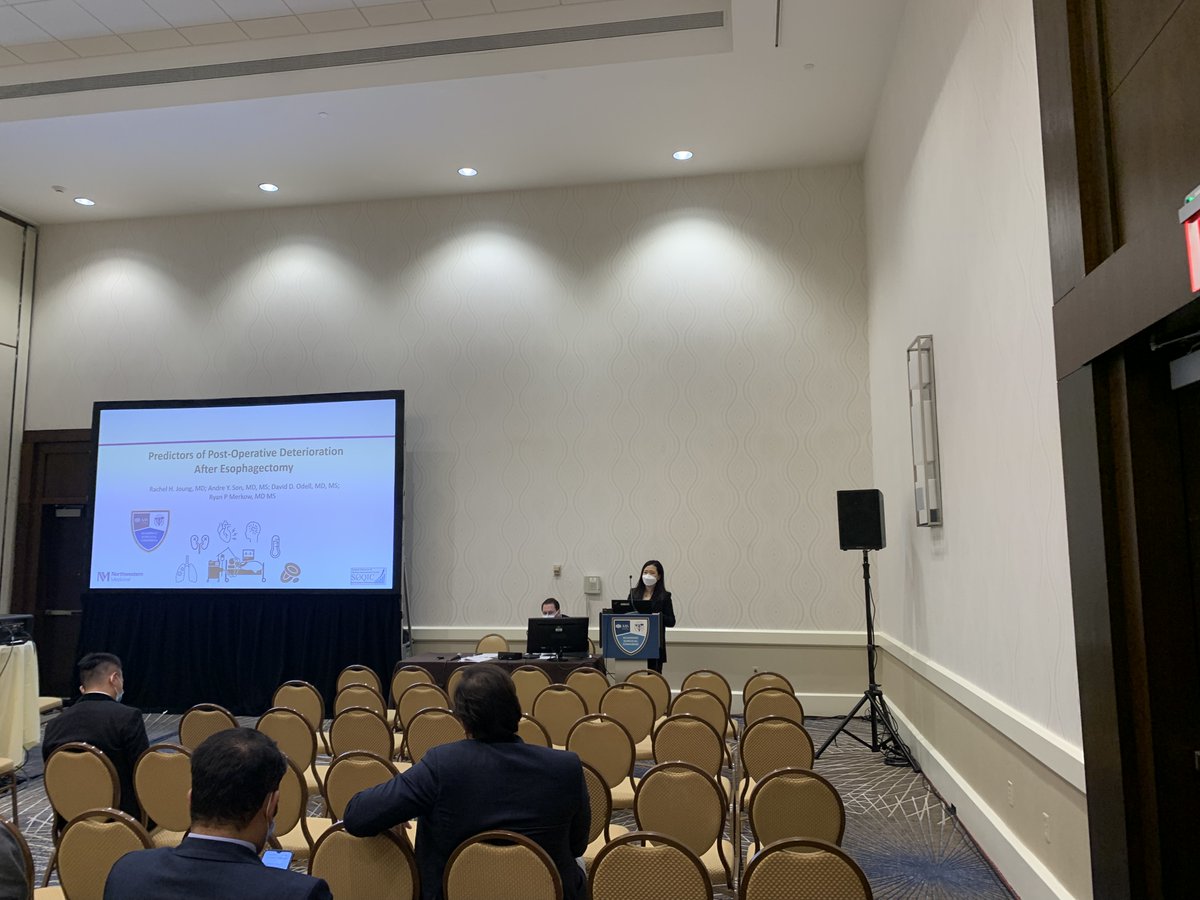 SOQIC (@iu_soqic) on Twitter photo Thursday at #ASC2022: <a href="/RachelJoung_MD/">Rachel Joung</a> presents her research "Predictors of Postoperative Deterioration After Esophagectomy: A NSQIP Analysis" Thursday at #ASC2022: <a href="/RachelJoung_MD/">Rachel Joung</a> presents her research "Predictors of Postoperative Deterioration After Esophagectomy: A NSQIP Analysis"