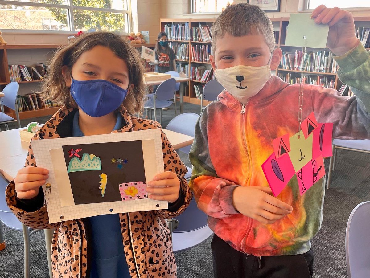 PPE_Library's tweet image. Office supply art inspired by Helen Yoon’s picturebook, “Off-Limits”. @Candlewick @CandlewickClass