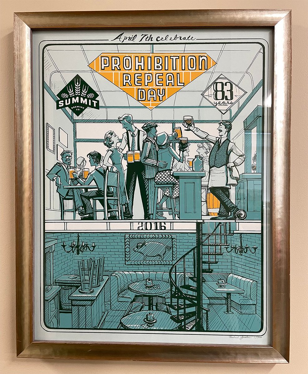 summitbeer's tweet photo. ✏️NAMING CONTEST ✏️ Each year, we release a Prohibition Repeal Day poster created by a local artist, but we never name them! Now, we're giving you the chance. Submit a name for @iverillo's 2016 Prohibition Repeal Day poster for a chance to win the out-of-stock print. https://t.co/47Jc94F9IW