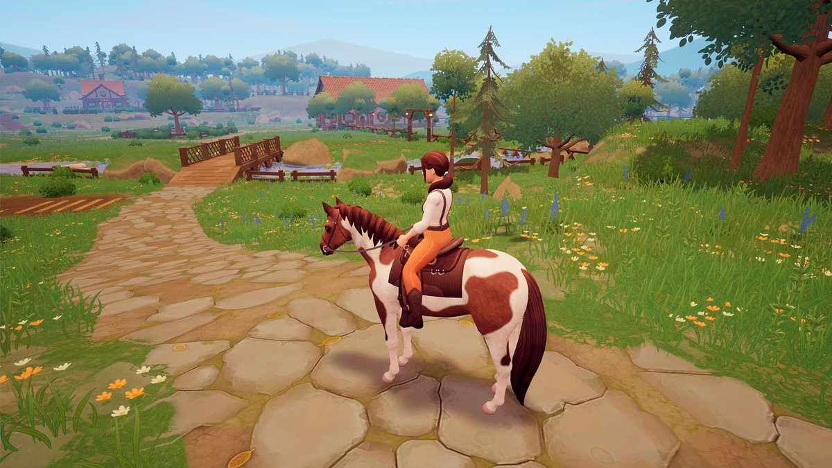 EloiseGameDev's tweet photo. Here are a few pics of the new environments in The Ranch of Rivershine! 🌳🐎🌳

It was a big decision to change the game art style but I'm really happy with the results and excited to share them!! 🥰

Let me know what you all think of this new look! 🐴❤️

#gamedev #UE4 #Horses https://t.co/ABIEF2Ewyl