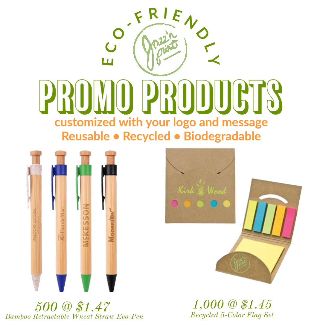 jazzandprint's tweet photo. Branded and customized with your logo and message affordable and impactful Eco-friendly Promotional  and marketing products. Items added daily https://t.co/v097CI25Ys Free consultation, custom proposal and eco-friendly idea, email us! #brooklyn #ecofriendly https://t.co/WinrNKxEay