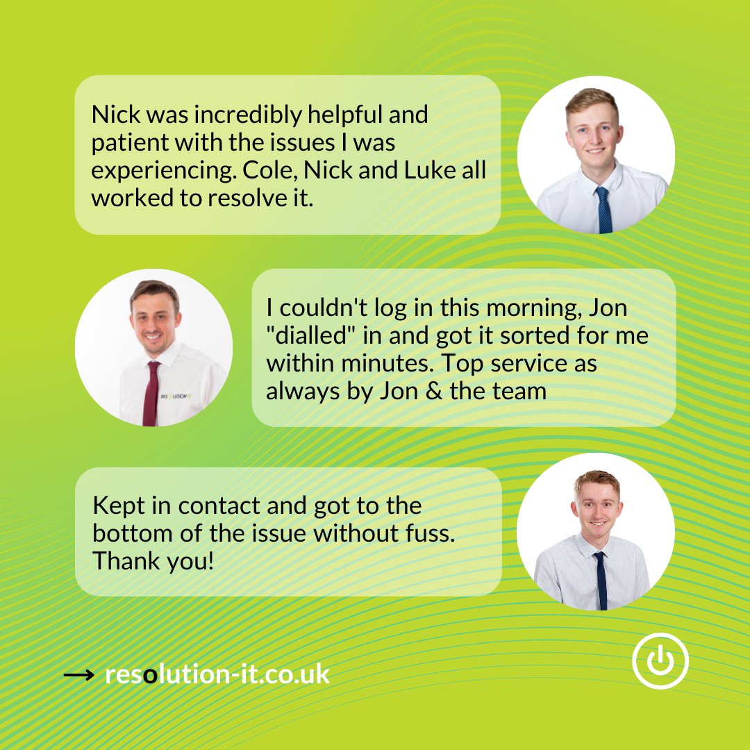 resolutionitgsy's tweet image. Heading into the first weekend of February (bye dry Jan! 👋 ) with our heads held high. Great work to Nick, Jon and Corey for scoring this week&apos;s gold feedback! 🏆 

#TopTeam #ResolutionIT