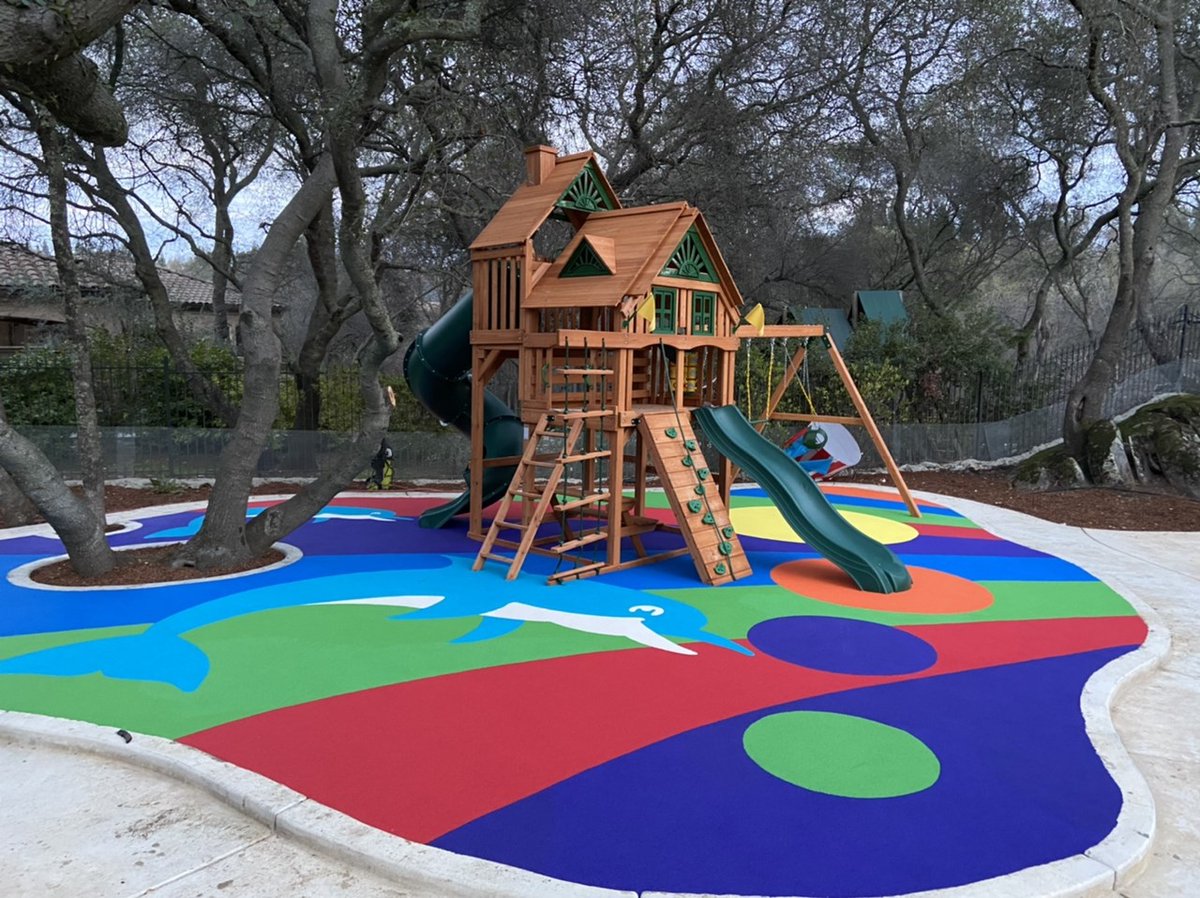 flex_ground's tweet photo. Such a fun design to put together! 🐬
.
#park #playground #design #play #surfacesafety #rubbersurfacing #playgroundsafety #recycle https://t.co/dOIs4oc5Tj