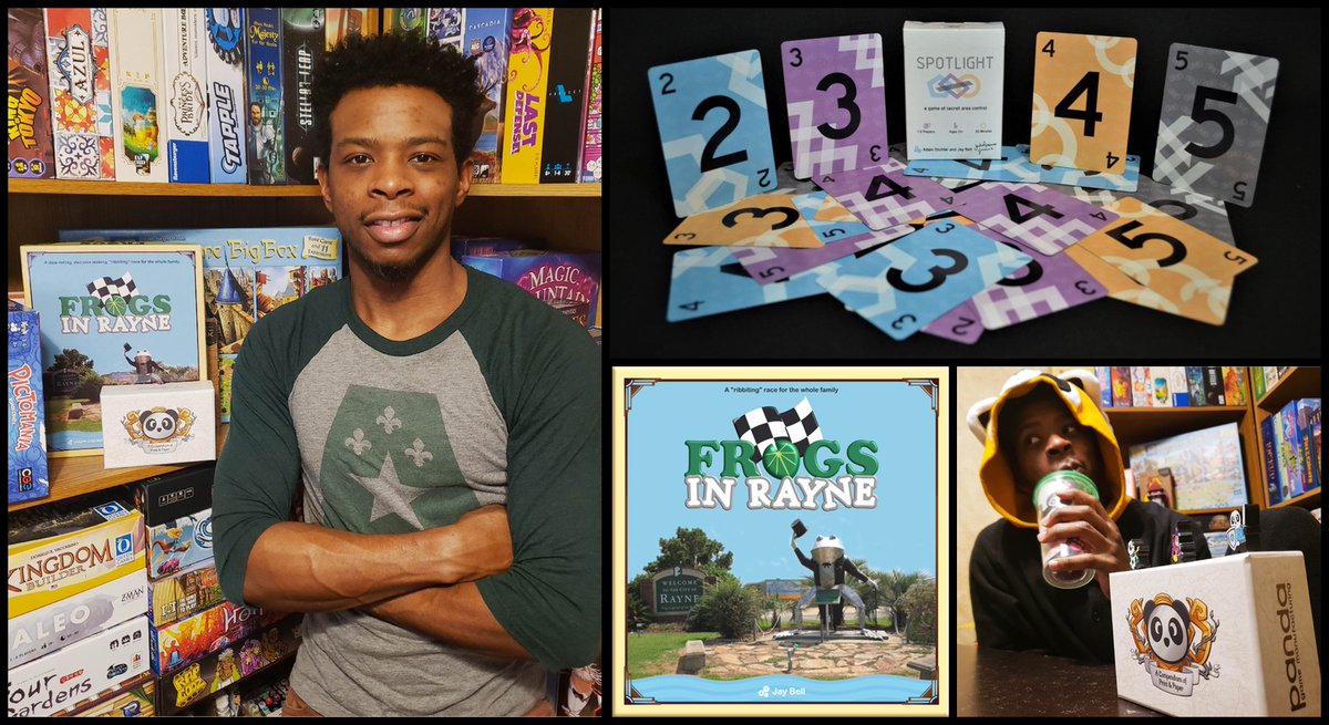 Each day of February for Black History Month, BGG is spotlighting Black creators in the tabletop game industry.

Today, we check in with @TheJayBell — graphic designer, co-designer of Spotlight, and prepress specialist with <a href="/pandagm/">Panda Game Manufacturing</a>: boardgamegeek.com/geeklist/29540… —WEM