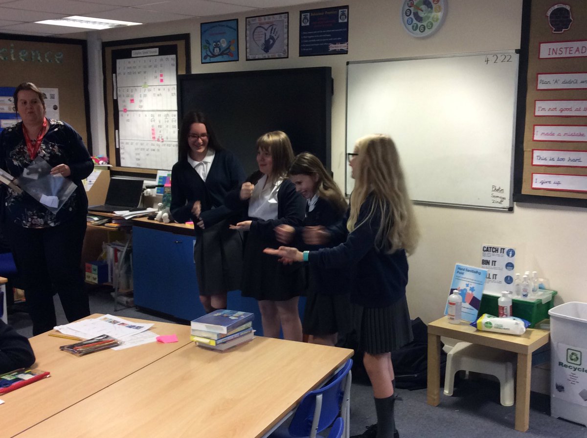Y5_BBSM's tweet photo. Class 5T had a visit from Kate from St Helens Library this afternoon, who delivered a workshop as part of BASH (Book Awards St Helens). The children had fun playing charades based on characters and events from the books Kate had previously loaned to us. #sthelenslibraries https://t.co/7dejPIONbm