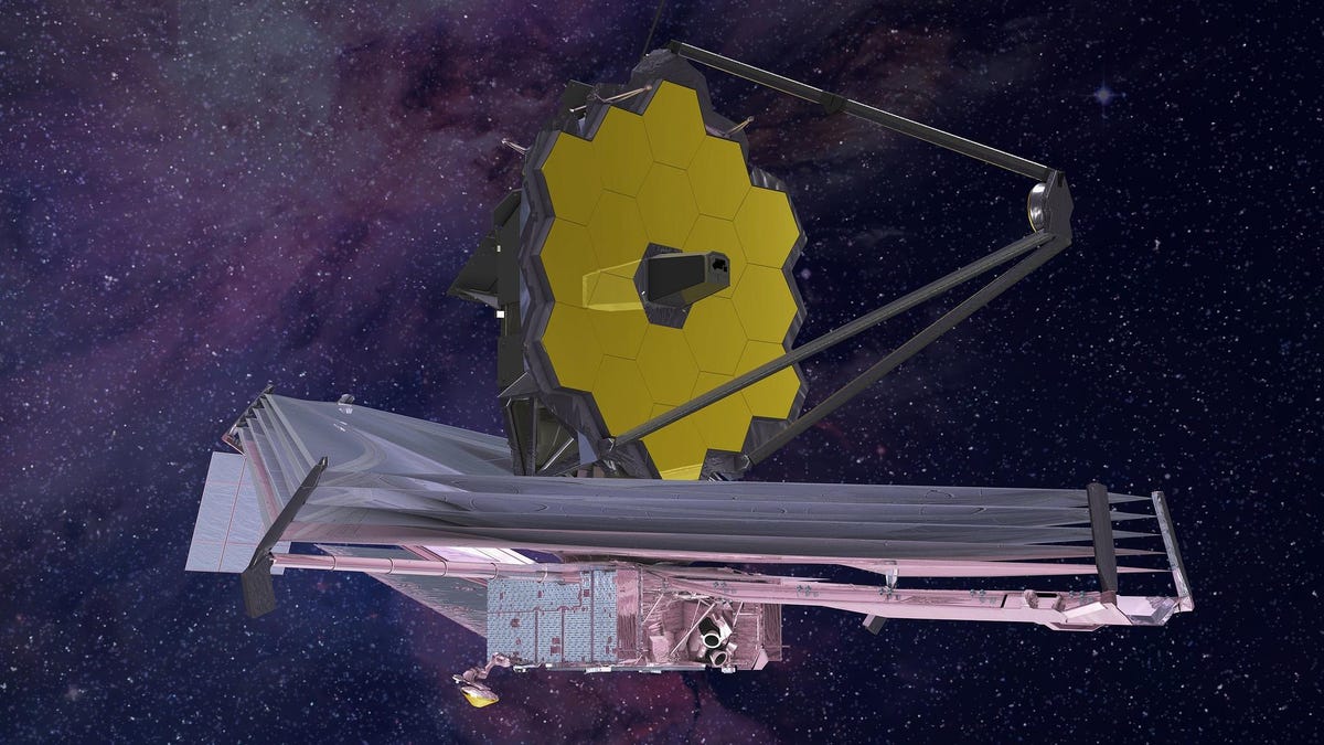 Gizmodo's tweet photo. Webb Space Telescope Successfully Sees Its First Glimmer of Light https://t.co/UiiaTCefUd https://t.co/AHI3YG04Qk