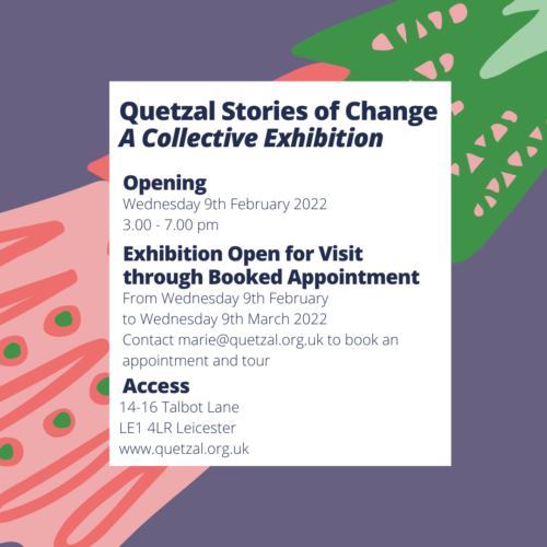LeicQuetzal's tweet photo. 5 more days until .@LeicQuetzal's Stories of Change exhibition. For more than 30 years we have provided free counselling to female survivors of #CSA in Leicester, Leicestershire and Rutland. Come and see art showing survivors’ journey towards recovery and healing https://t.co/ArmdsXVIxK