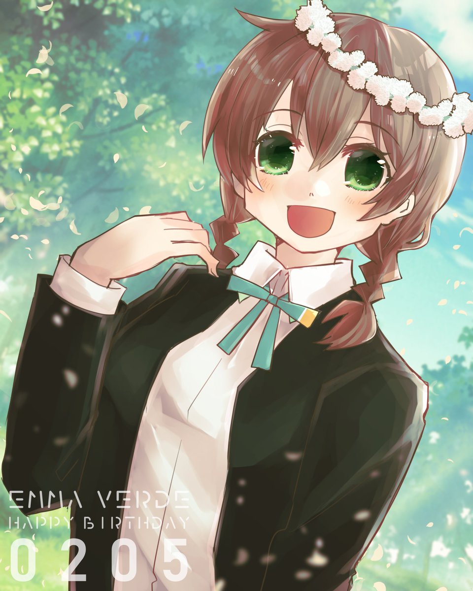 「エマさんお誕生日おめでとうございます!ボーノだよ～ #エマ・ヴェルデ生誕祭202」|環月紙袋僕ラブ「ジ51,52」せつはる合同＋おまめ合同＋個人誌🌈👼🔖💫🐬♦✨のイラスト