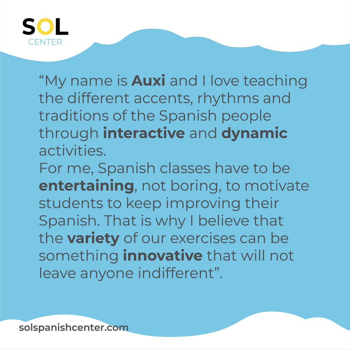 solcentersp's tweet photo. 🇬🇧 Meet our teachers! ☺ 📚
🇪🇸 ¡Conoce a nuestros profesores! ☺ 📚 #onlinelearning #aprendrelespagnol #languagetip #spanish https://t.co/Vnt5Ok3jmc