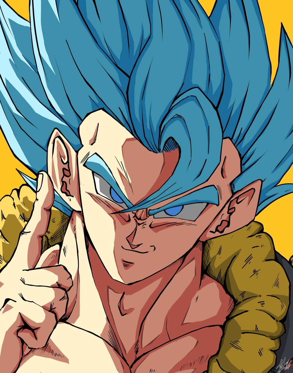 male focus 1boy solo blue hair super saiyan blue eyes spiked hair  illustration images