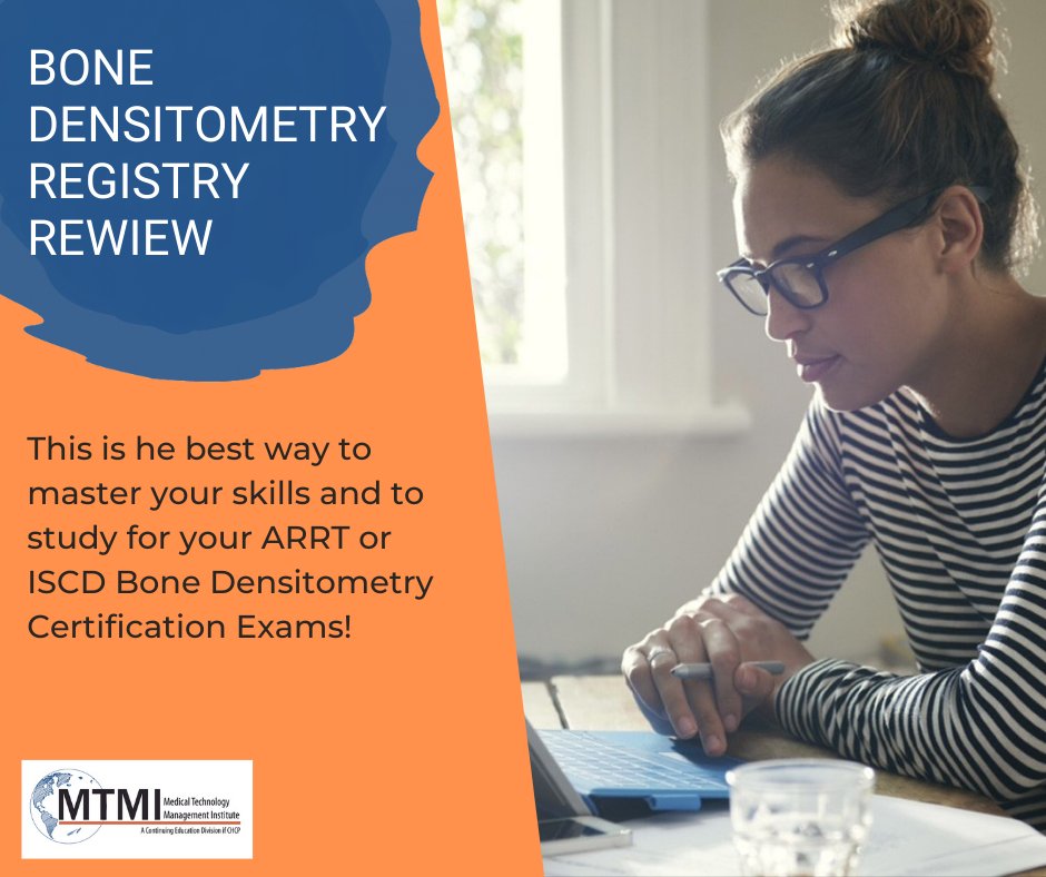 MTMIRadiates's tweet image. Our Bone Densitometry Registry Review is
perfect for anyone who wants densitometry training and
to advance their careers! You don't want to miss it!
Register here: ow.ly/99oe50HIhQe
#imaging #bone #densitometry #medical #education
#webinar