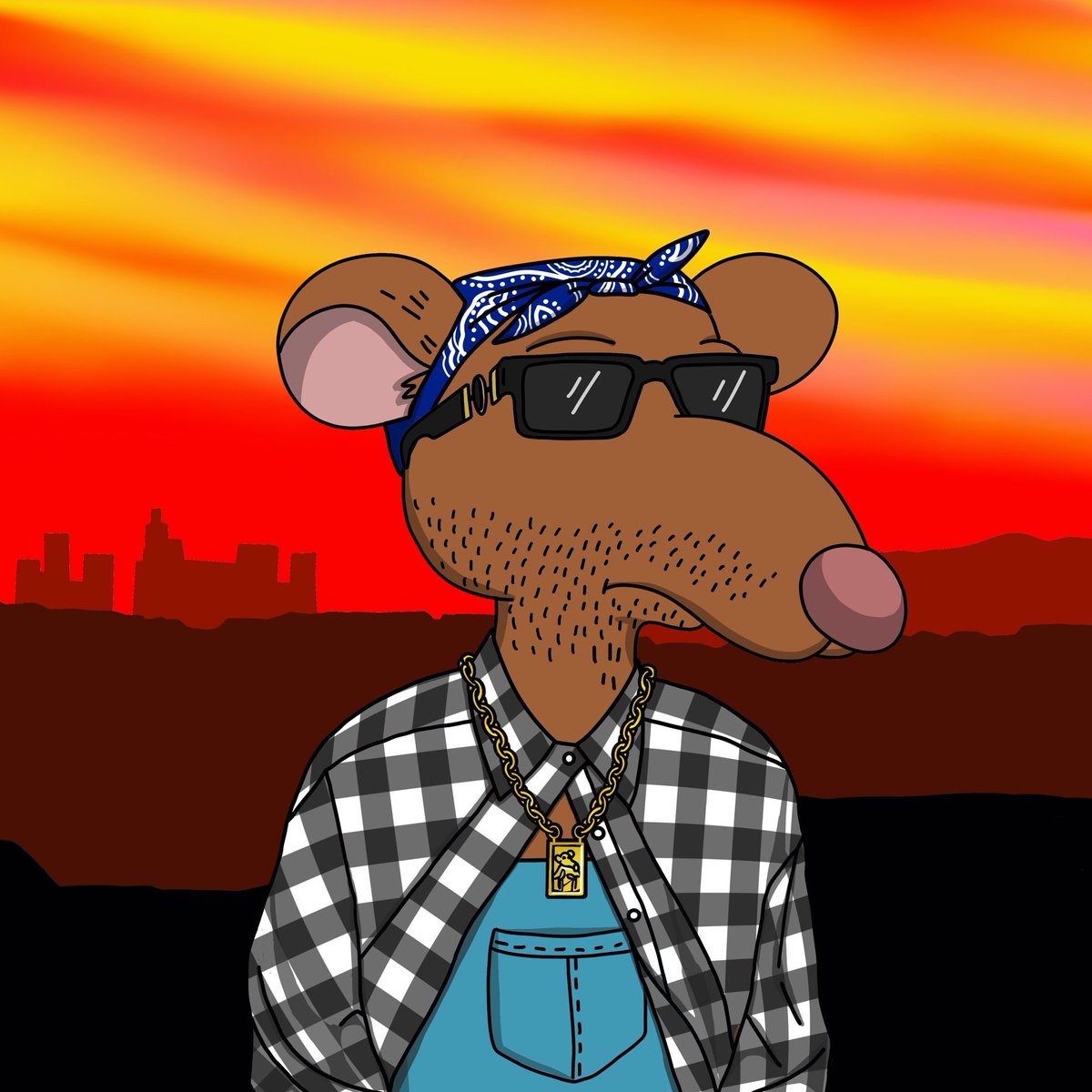 #NewProfilePic Thanks to <a href="/Erwinium1/">Ξrwinium (pants arc 👖)</a> for the sick custom cholo <a href="/GutterCatGang/">Gutter Cat Gang</a> !!! Love that orange and red background, kept it on Itchy brand lol