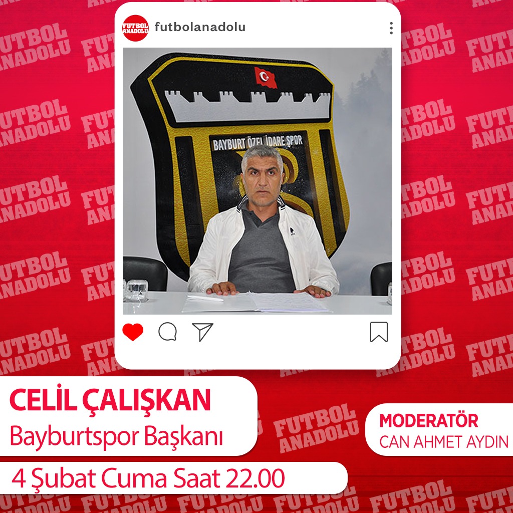 Başkanımız Celil Çalışkan, bu akşam 22.00'de Futbol Anadolu Instagram hesabında canlı yayın konuğu olacak. 🟡⚫