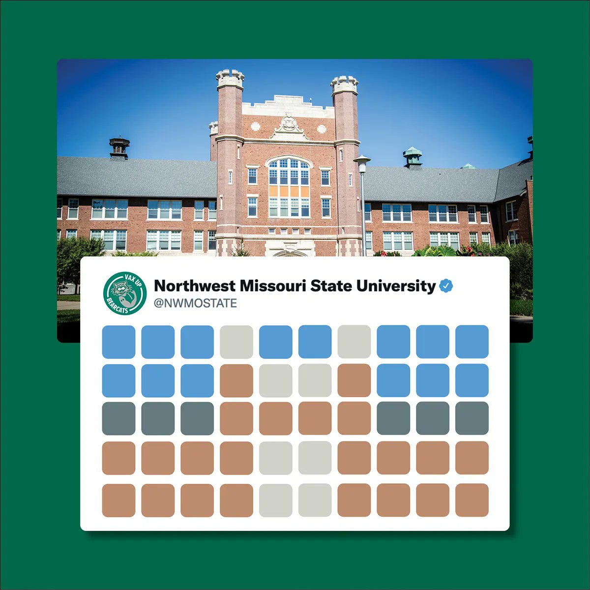 NWMOSTATE's tweet photo. Not Wordle: just the Northwest Administration Building. https://t.co/PZoyNRtC5S