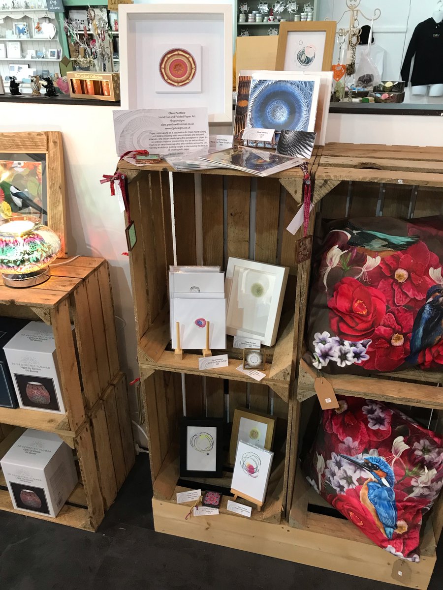 Great to see member <a href="/CJPDesigns/">Clare Pentlow</a> in The Nest in Rugby with a selection of her Hand cut Paper Artworks. Alongside a stunning selection of cards featuring some favourite Artworks. Do go take a look if you're in Rugby Town! #art #paperart #shoplocal #supportsmallbusiness