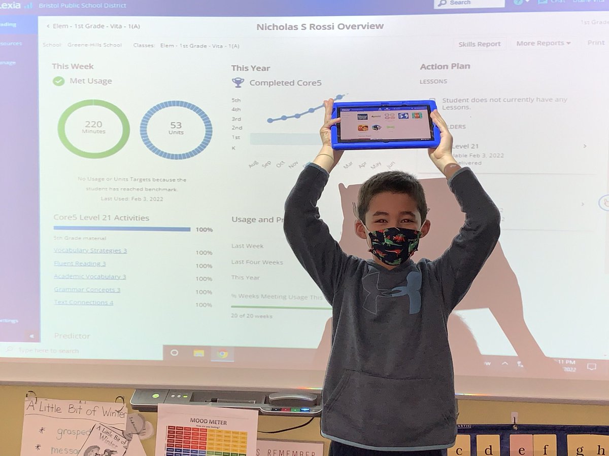 Congratulations to this 1st grade GATOR!   He completed the entire Lexia program!  What an incredible accomplishment!