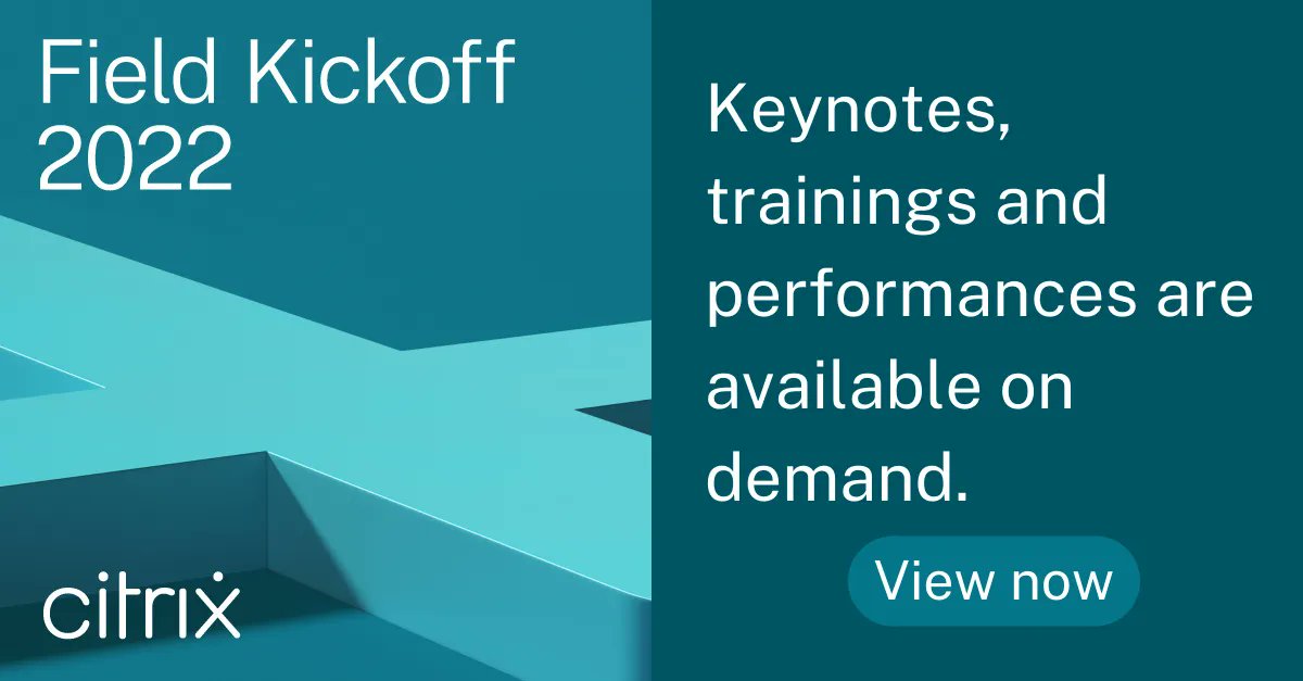 CitrixPartners's tweet photo. Couldn't attend #CitrixFieldKickoff? Don't plan your 2022 strategy without the latest & greatest partner sessions on-demand 👉
Take advantage of the training opportunities and get inspired to work in new ways! https://t.co/u2Iym4f78j https://t.co/2AE3qNLQab