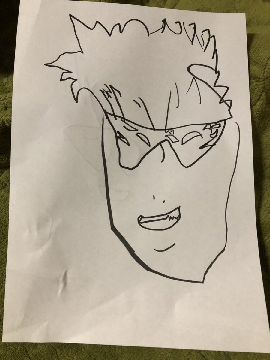 甥っ子が描いた五条悟を見て 