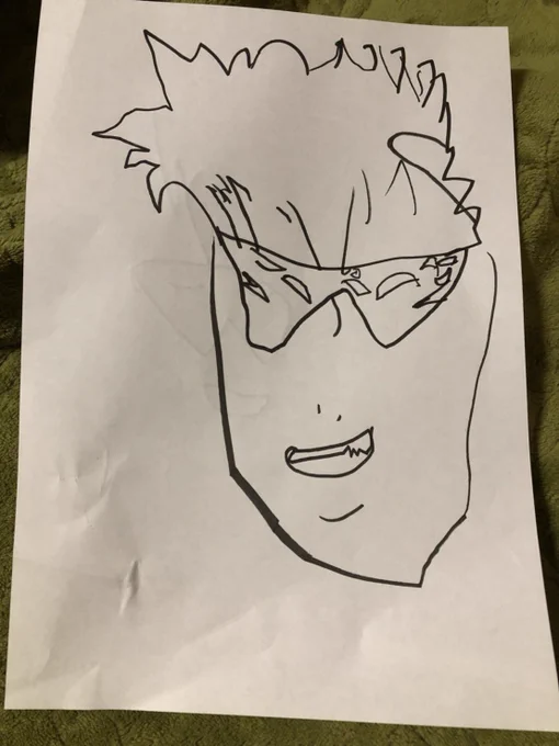 甥っ子が描いた五条悟を見て 