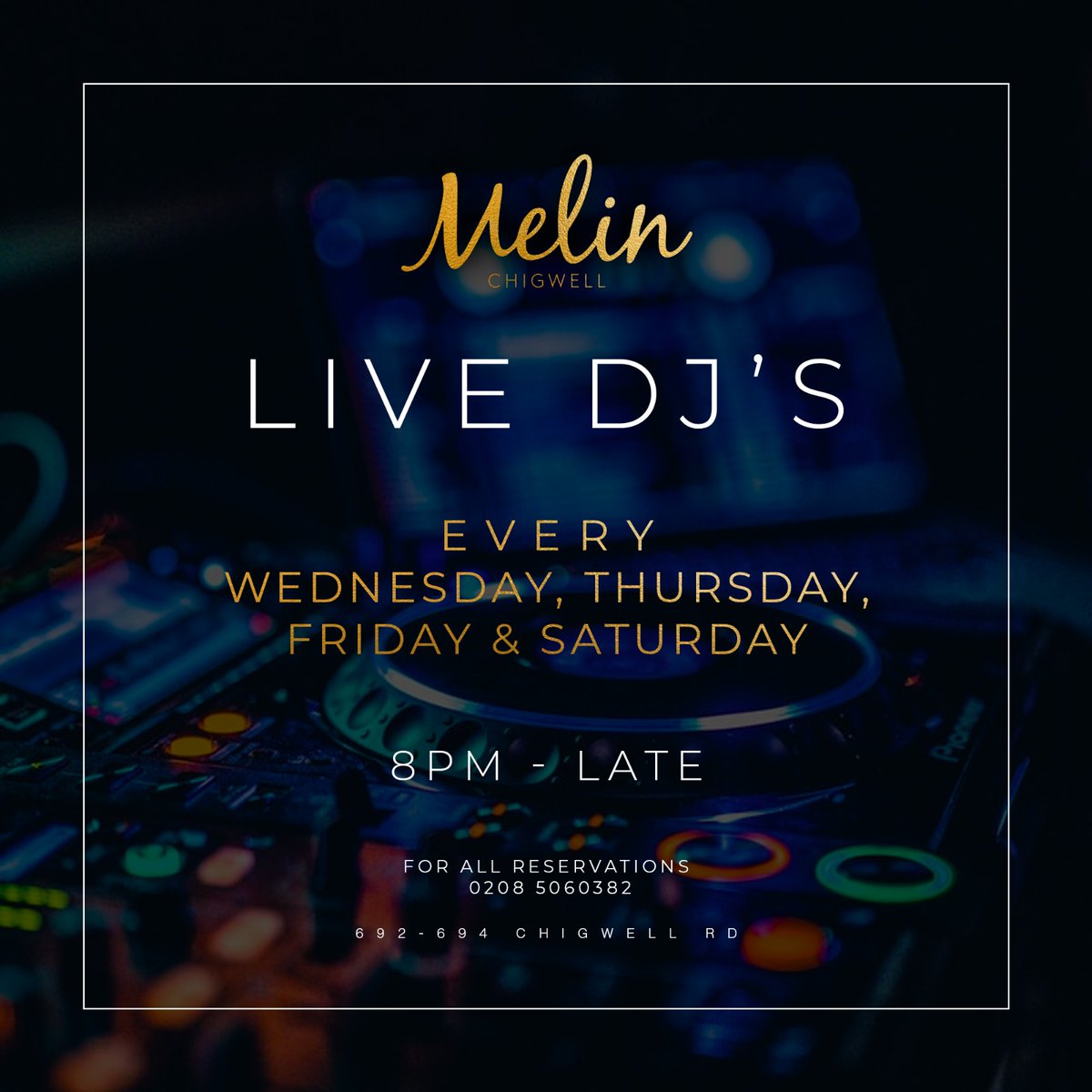 Djs and Entertainment Four nights a week now @melinchigwell every Wednesday, Thursday, Friday and Saturday.

@mr_bynoe 

Djs, Belly Dancers, Fire Performers and much much more