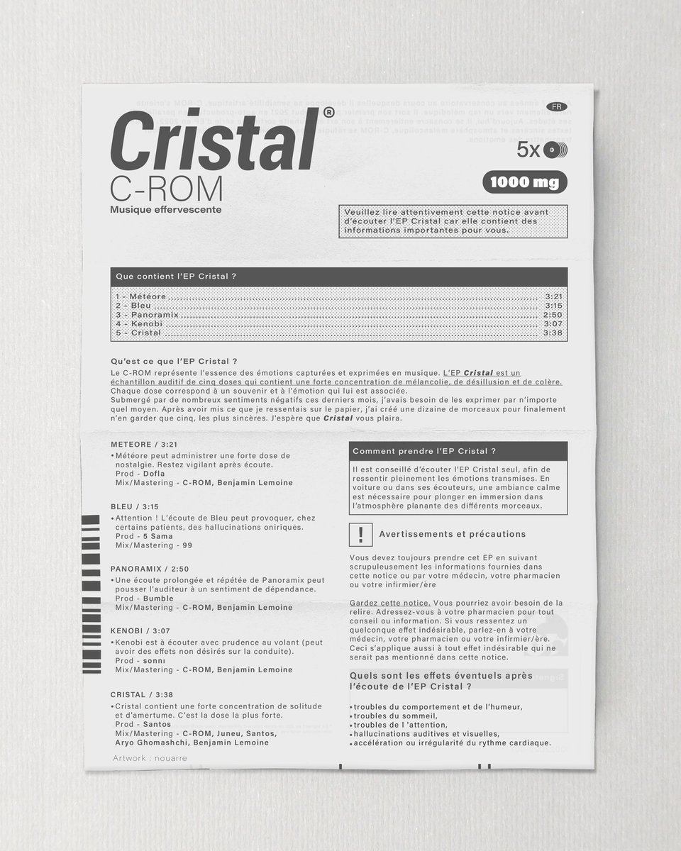 C_ROM_'s tweet photo. Je suis fier de vous dévoiler la pochette de mon premier EP, Cristal, qui sortira le 10 février. https://t.co/MQZUm6JDpj