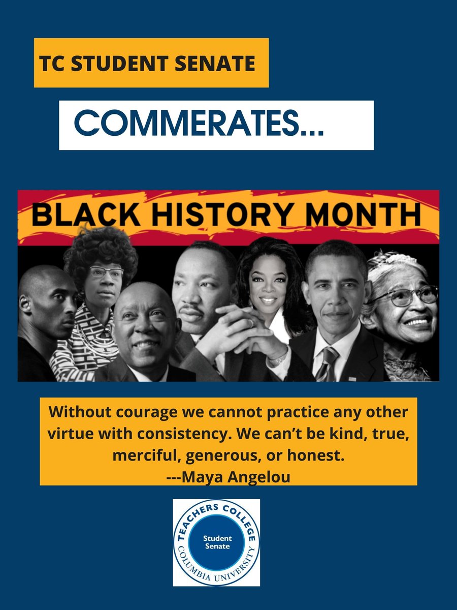 TCStudentSenate's tweet image. TC Student Senate commemorates Black History Month and the incredible work of many black leaders who strive to make the world a better place through equality, social justice, and community. 

“No pride for some of us without liberation for all of us.” – Marsha P Johnson.