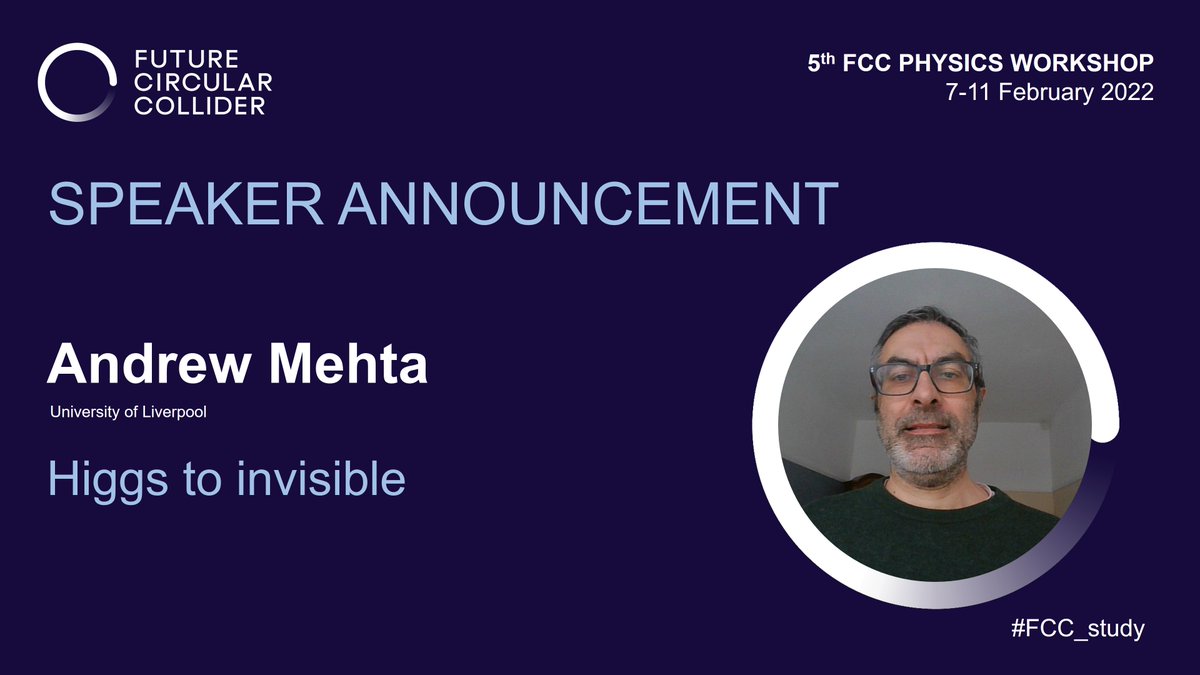 livuniphysics's tweet image. We are delighted to announce Andrew Mehta @LivUni as one of the speakers at the 5th FCC Physics Workshop.

Find the full programme here:
cern.ch/FCCPhysics2022

#FCC_study #FutureCircularCollider #acceleratingscience
