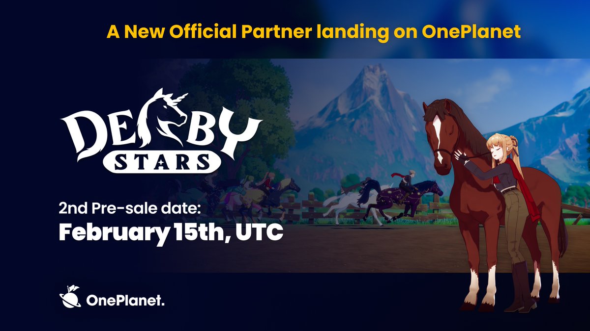 🐎Derby Stars Launching Event #1🥳

Derby Stars is landing on OnePlanet!
🎁: 20 Derby Stars Whitelist tickets

To enter:
1⃣Follow <a href="/OnePlanet_NFT/">OnePlanet</a> and <a href="/DerbyStars_HQ/">Derby Stars</a> 
2⃣Join OnePlanet Discord
discord.gg/RYub6XXM7c
3⃣Reply with your Discord ID
4⃣RT, Like, Tag 2 frens

For 3 days‼️