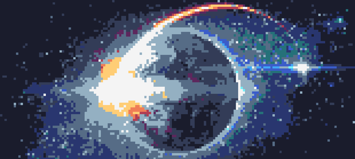 Bpxeler's tweet photo. @opensea #openseanft #nft 
the earth pixel art 
how earth look? https://t.co/AhTvEMRRux