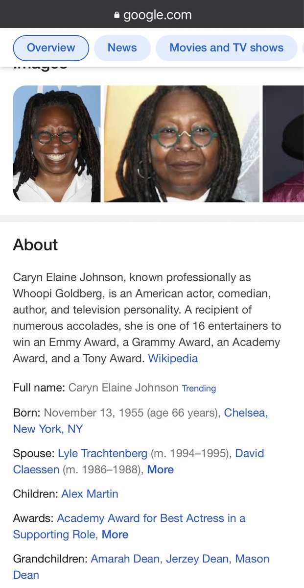PolitiTro's tweet photo. @nicholsj2016 @w_terrence That’s her birth name too #WhoopiGoldberg #Whoopsi https://t.co/cD9F0M4tfQ