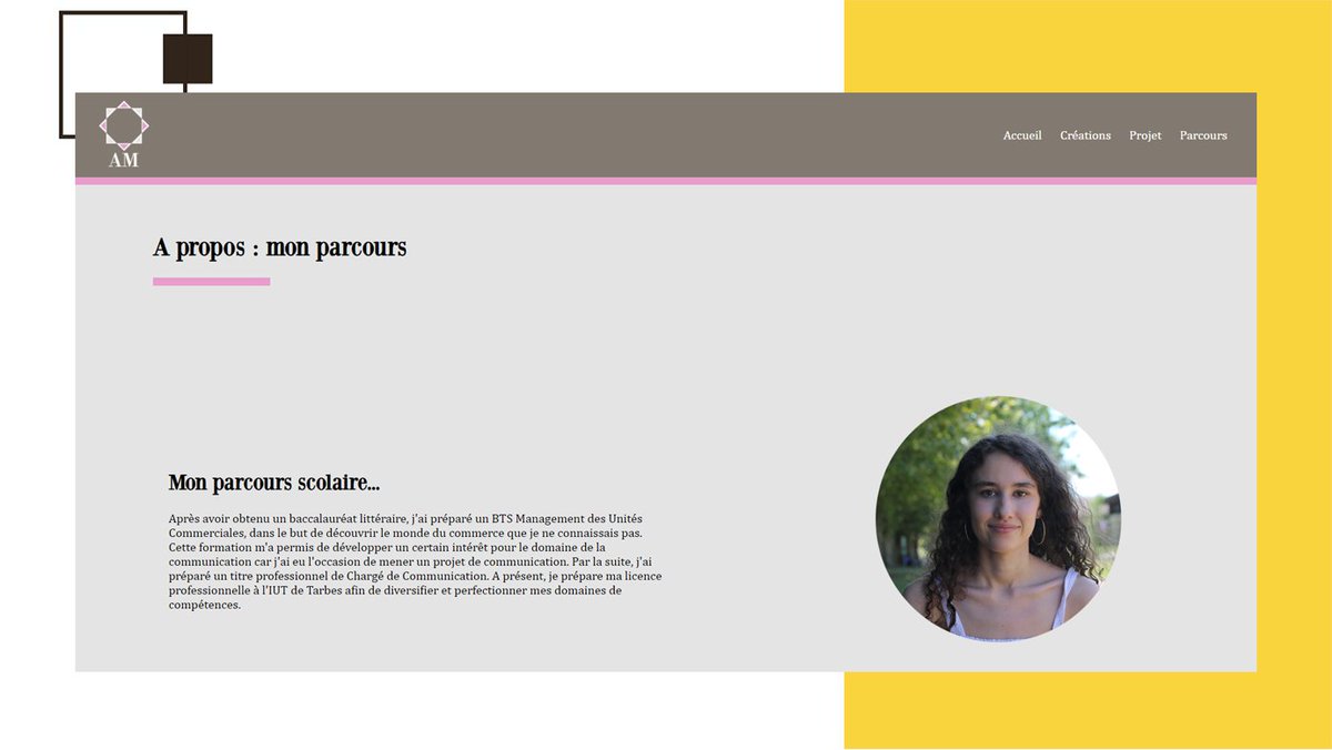 Com2WebTarbes's tweet image. Cette semaine, c&apos;est la fin de plusieurs mois de développement web pour les étudiants en Com2Web. Nous vous présentons le portfolio d&apos;Alisson ! 👀 Qu&apos;en pensez-vous ? 🎉 #Com2Web #Communicationdigitale #siteinternet